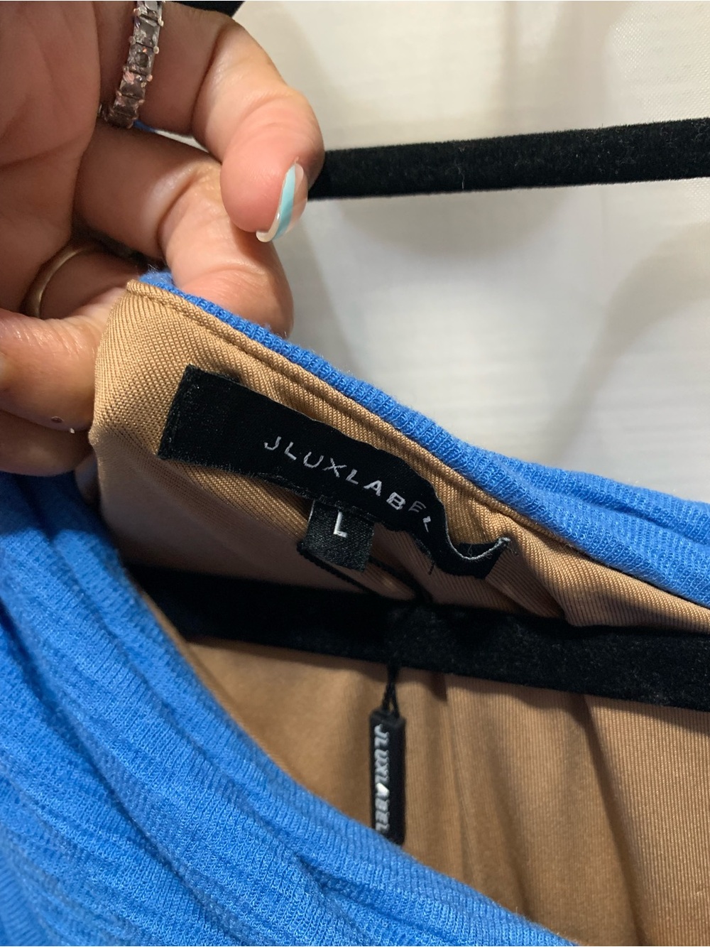 JLUXLABEL Blue Textured One Shoulder Bodysuit - Picture 6 of 8
